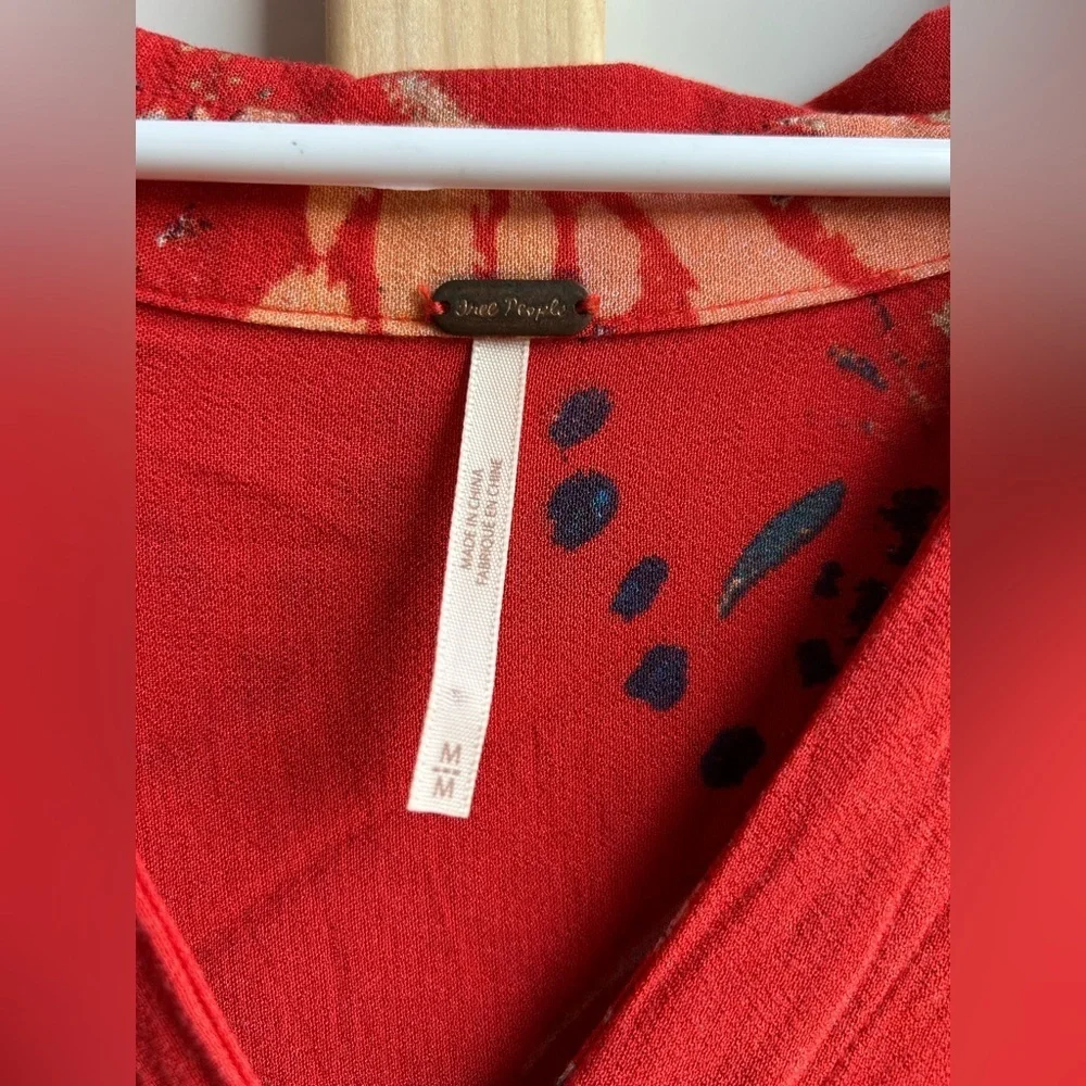Free People Tunic | Red abstract Euc | womens size M